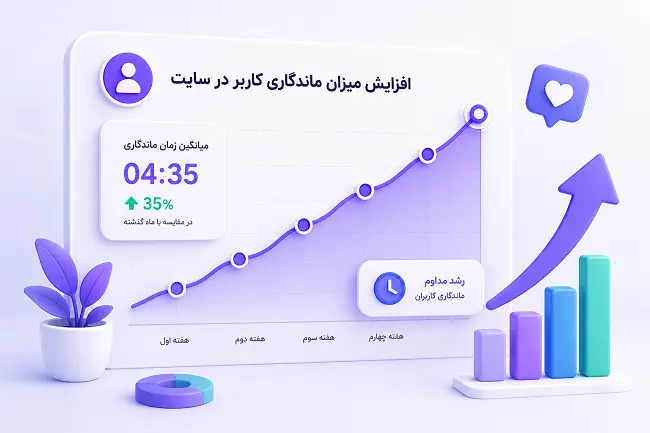 افزایش میزان ماندگاری کاربر در سایت